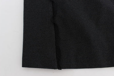Gray Sheath Stretch Knee Length Dress