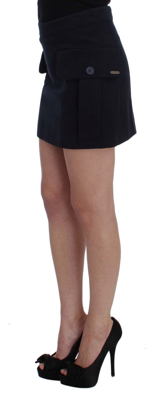 Blue Cotton Denim Mini Skirt