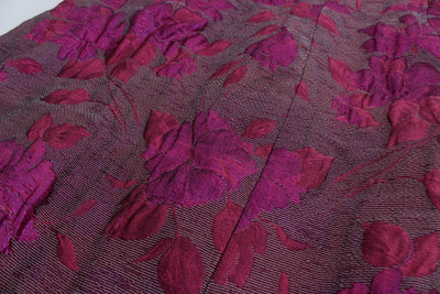 Pink Floral Brocade Sheath Gown Dress