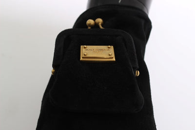 Black Leather Fingerless Gloves