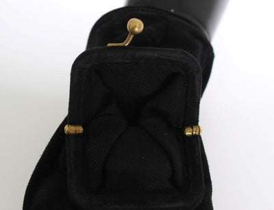 Black Leather Fingerless Gloves