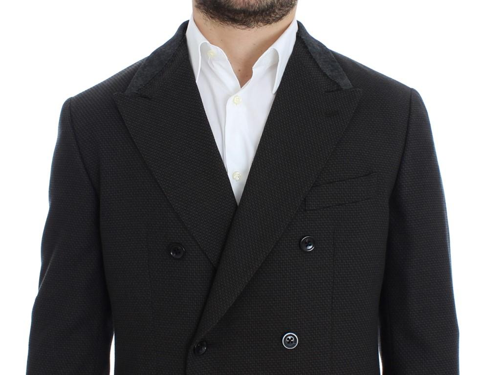 Brown wool slim fit blazer