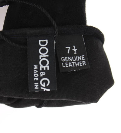 Black Leather Fingerless Gloves
