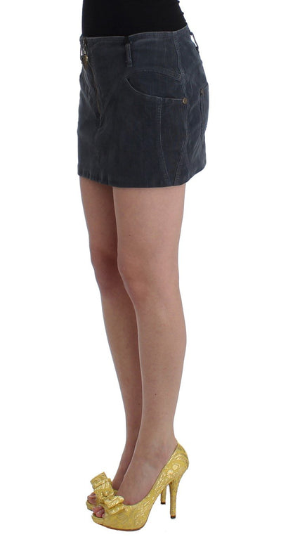 Blue corduroy mini skirt