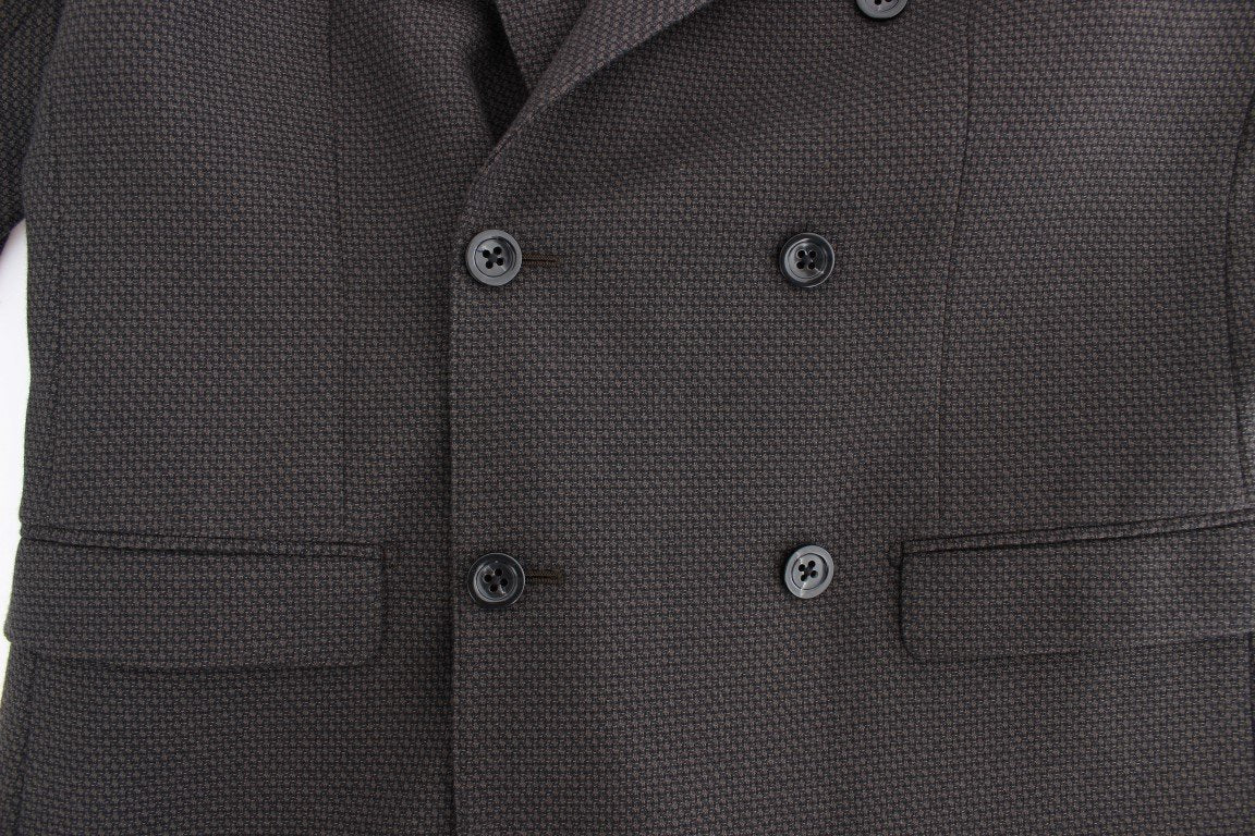 Brown wool slim fit blazer