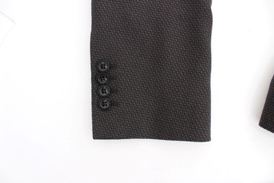 Brown wool slim fit blazer