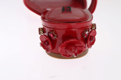 Red Leather Crystal Sandals