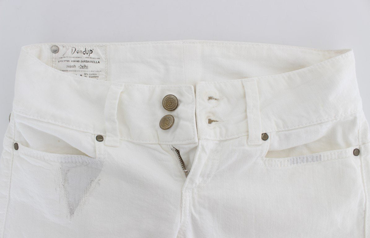 White Cotton Capri Jeans