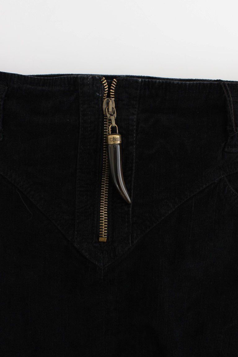 Black corduroy pencil skirt