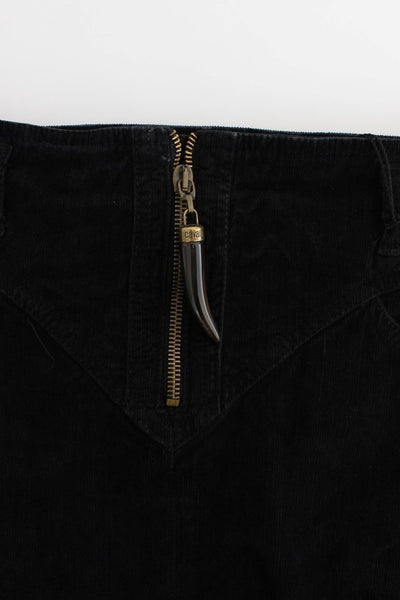 Black corduroy pencil skirt