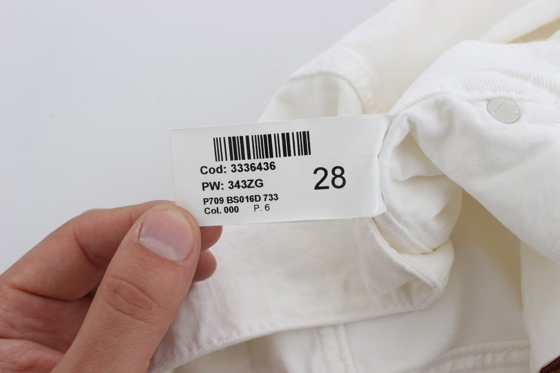 White Cotton Capri Jeans