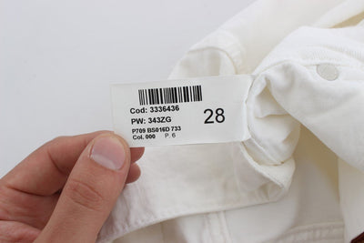 White Cotton Capri Jeans