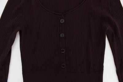 Purple Cashmere Henley Sweater Pullover