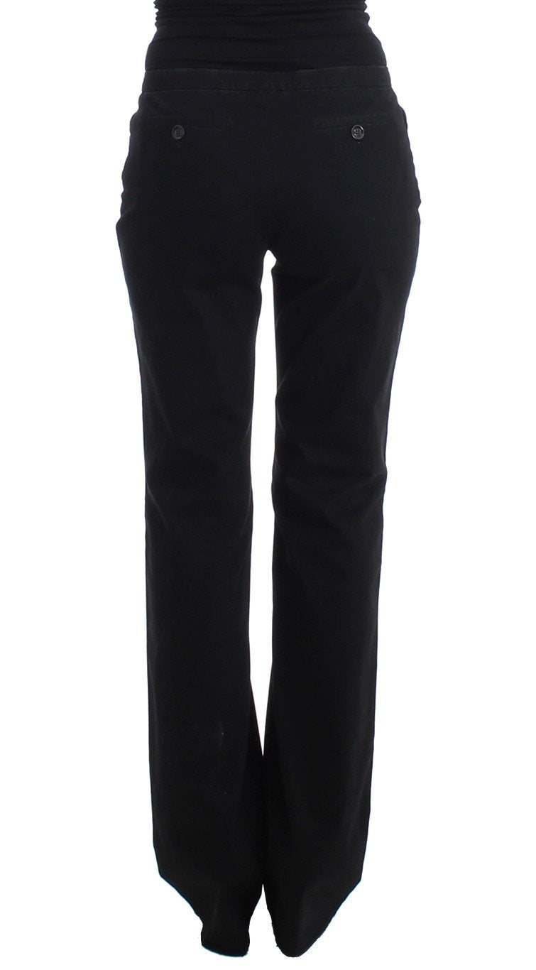 Black straight cotton pants