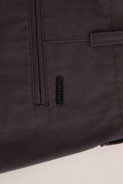 Gray Cotton Straight Fit Chinos Pants