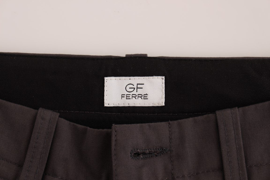 Gray Cotton Straight Fit Chinos Pants