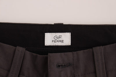 Gray Cotton Straight Fit Chinos Pants