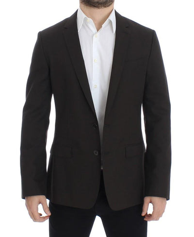 Brown wool MARTINI slim fit blazer