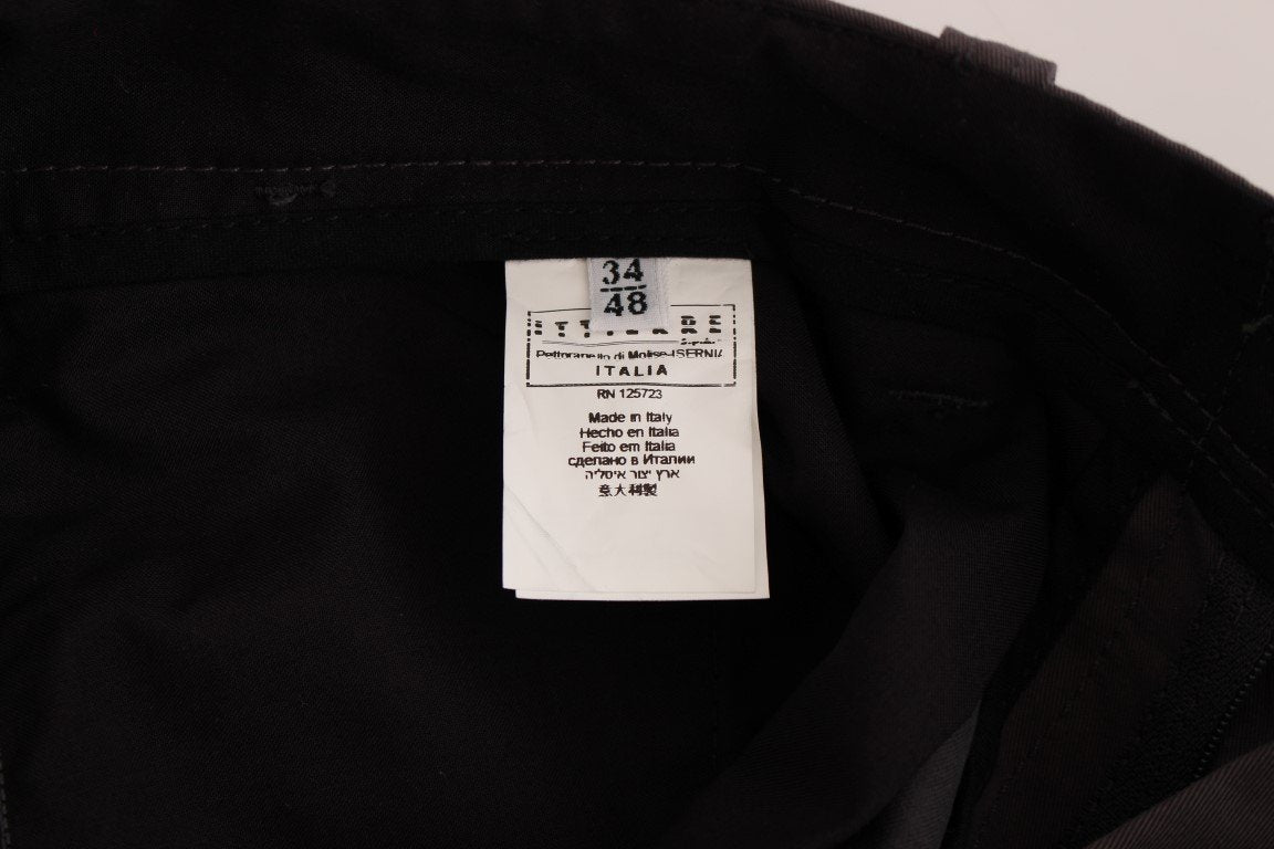 Gray Cotton Straight Fit Chinos Pants