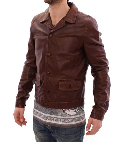Brown Bull Taurus Leather Jacket Coat