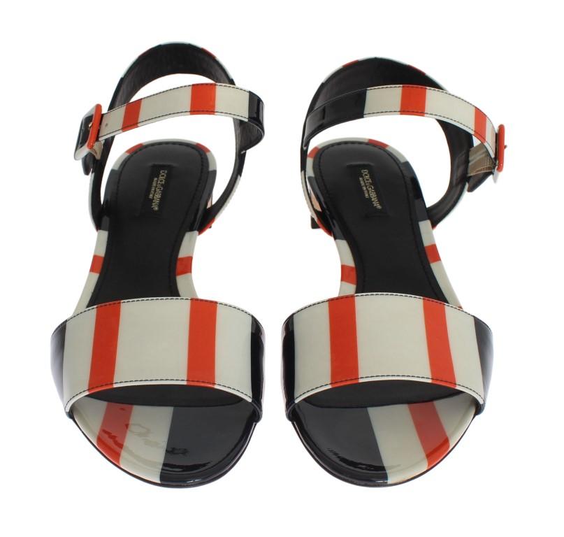 Multicolor Leather Ankle Strap Sandals
