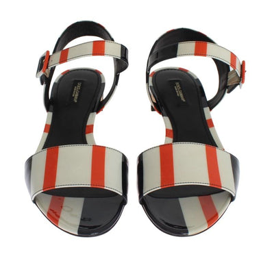 Multicolor Leather Ankle Strap Sandals