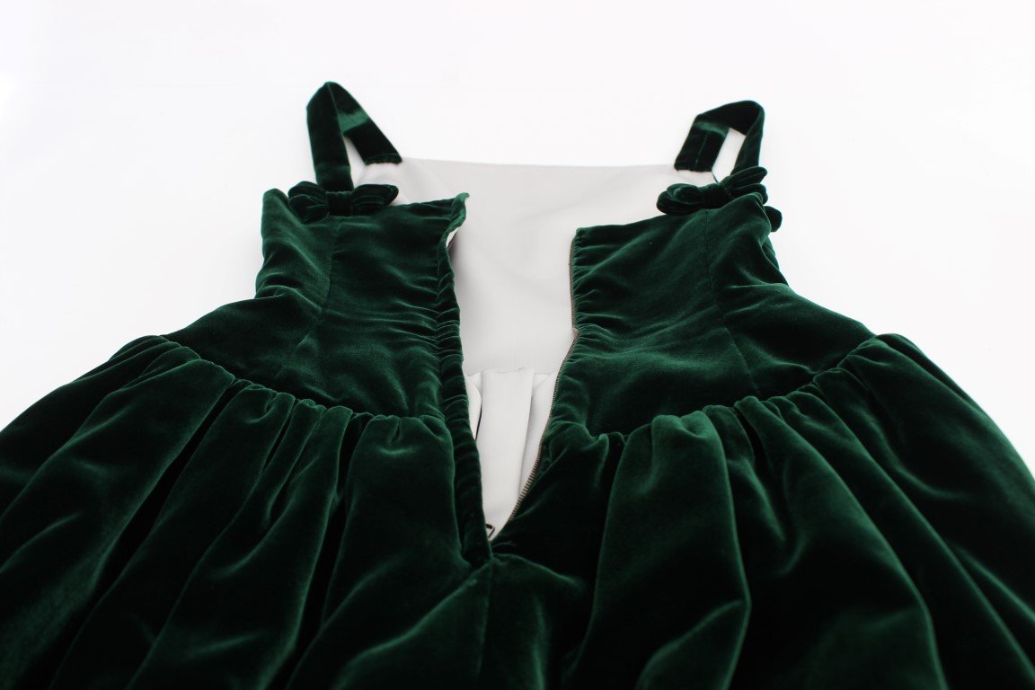 Dark Green Velvet Full Length Gown Dress