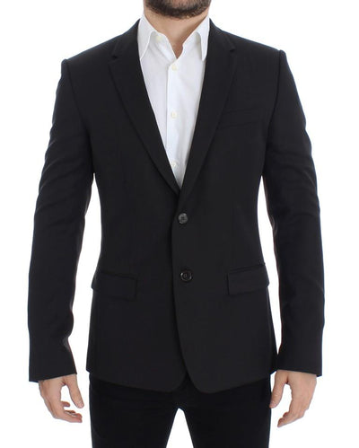 Brown wool slim fit blazer