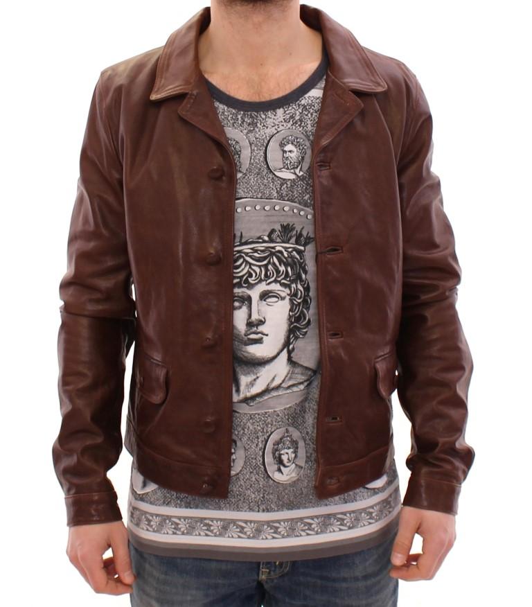 Brown Bull Taurus Leather Jacket Coat
