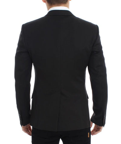 Brown wool slim fit blazer