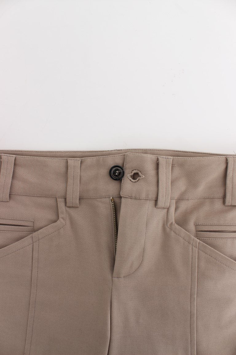 Beige slim dress pants