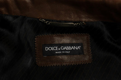 Brown Bull Taurus Leather Jacket Coat