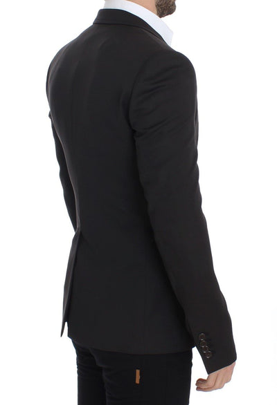 Brown wool slim fit blazer