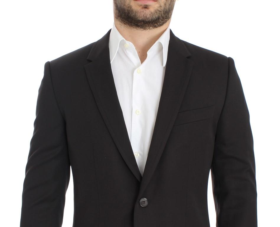 Brown wool slim fit blazer
