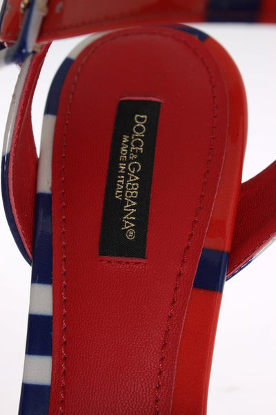 Multicolor Leather Ankle Strap Sandals