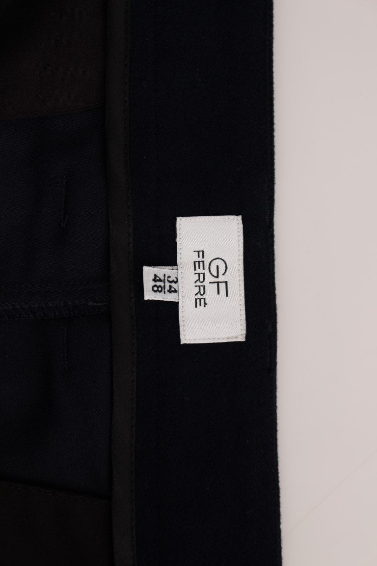 Blue Cotton Cargo Straight Fit Pants