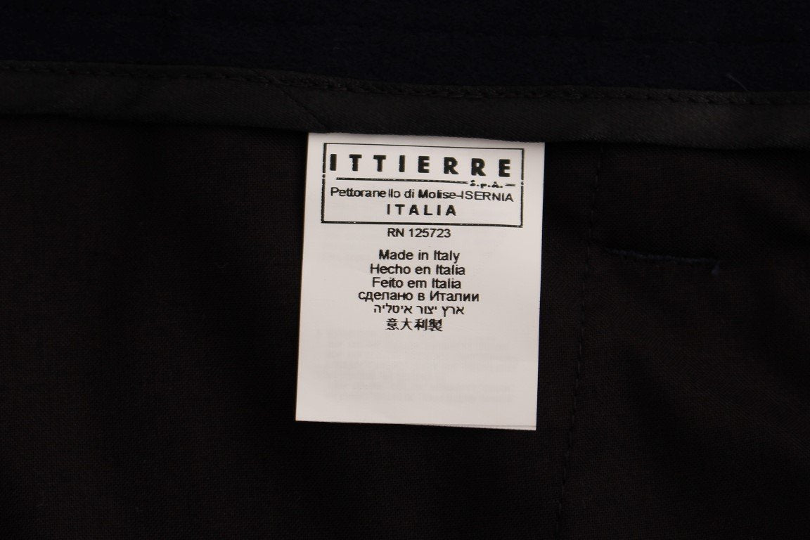 Blue Cotton Cargo Straight Fit Pants