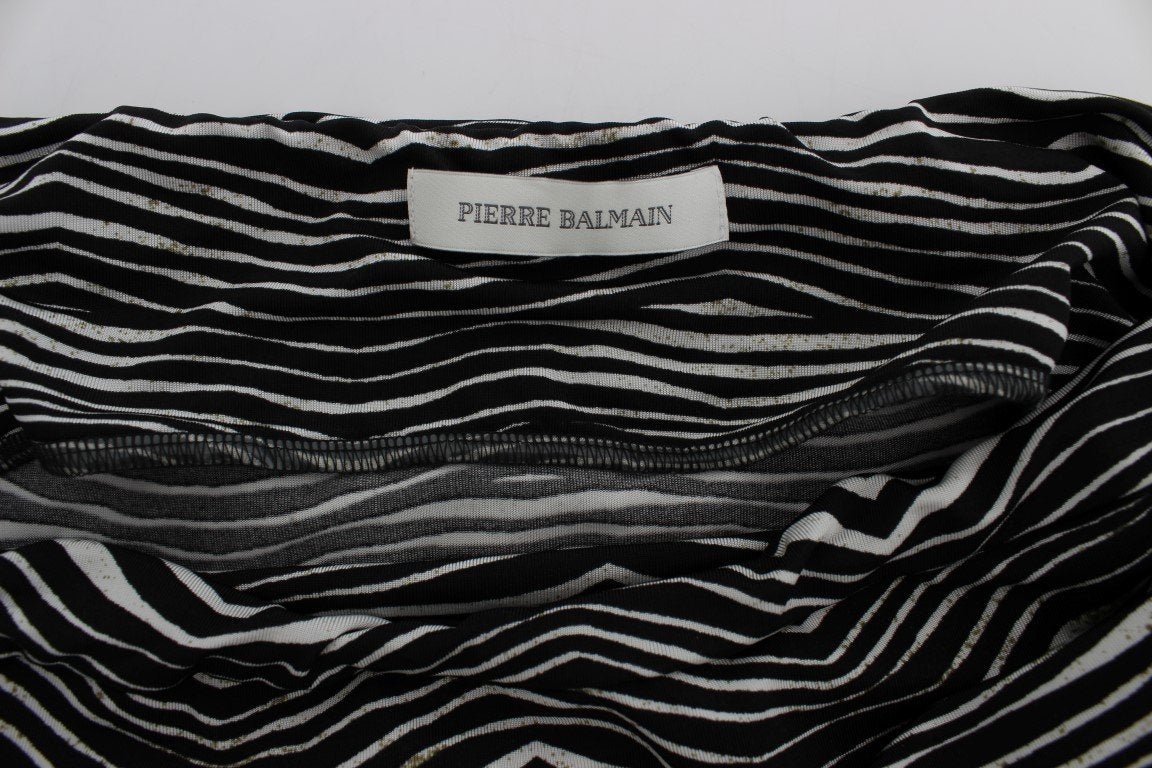 Black White Stretch Top Blouse