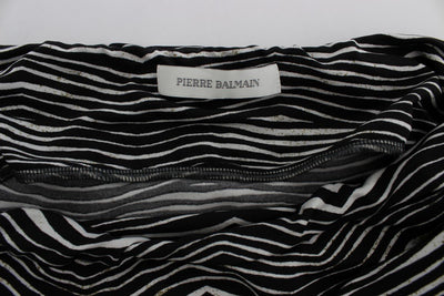 Black White Stretch Top Blouse