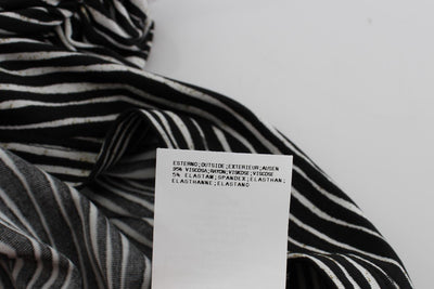 Black White Stretch Top Blouse