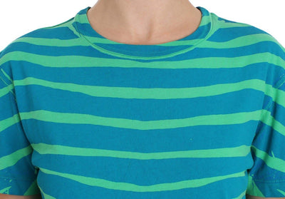 Blue Striped T-Shirt Top Blouse