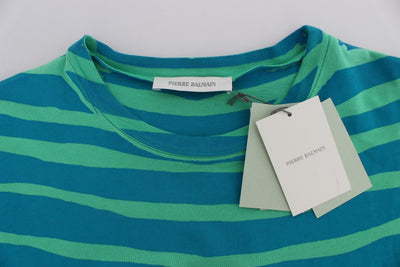Blue Striped T-Shirt Top Blouse