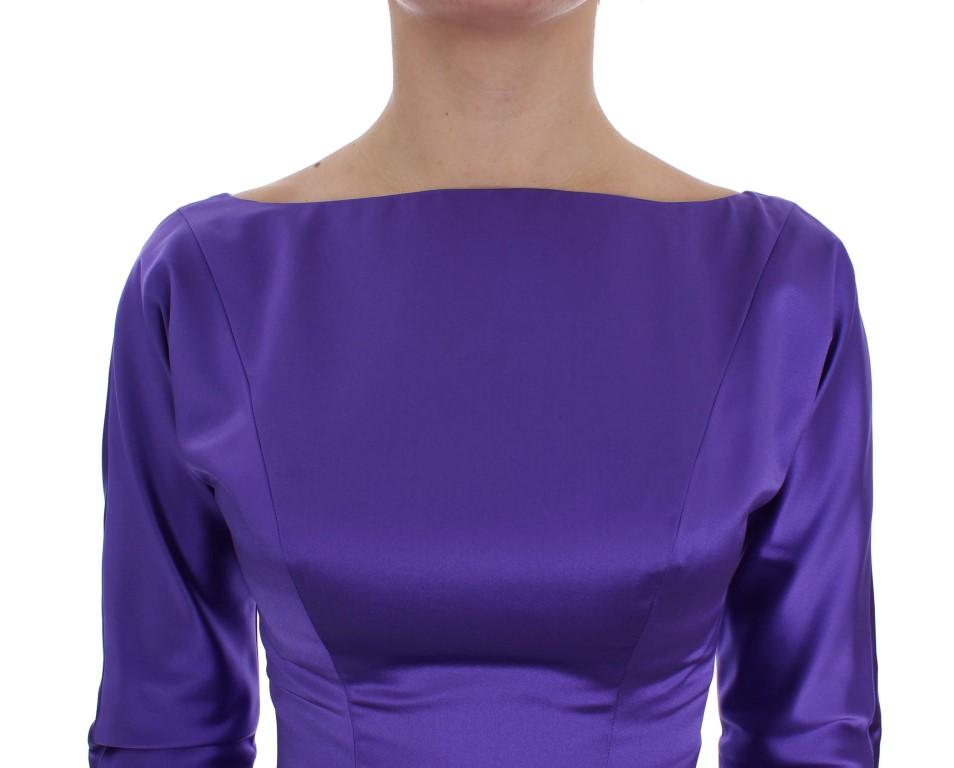 Purple Silk Ball Gown Full Length Dress