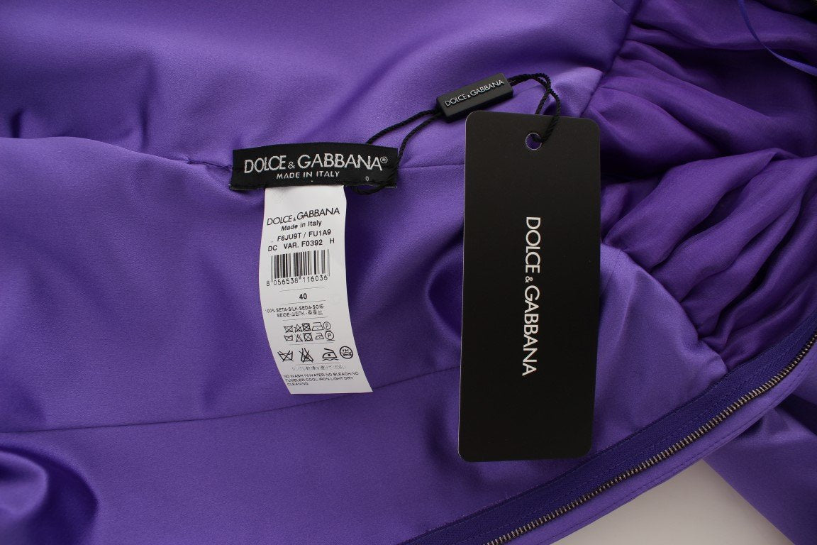 Purple Silk Ball Gown Full Length Dress