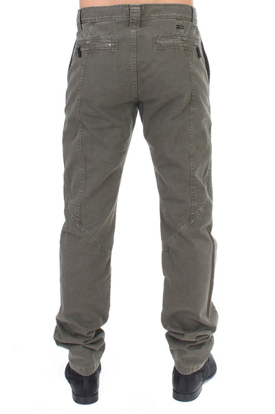 Green Cotton Straight Fit Chinos Pants