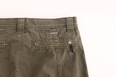 Green Cotton Straight Fit Chinos Pants