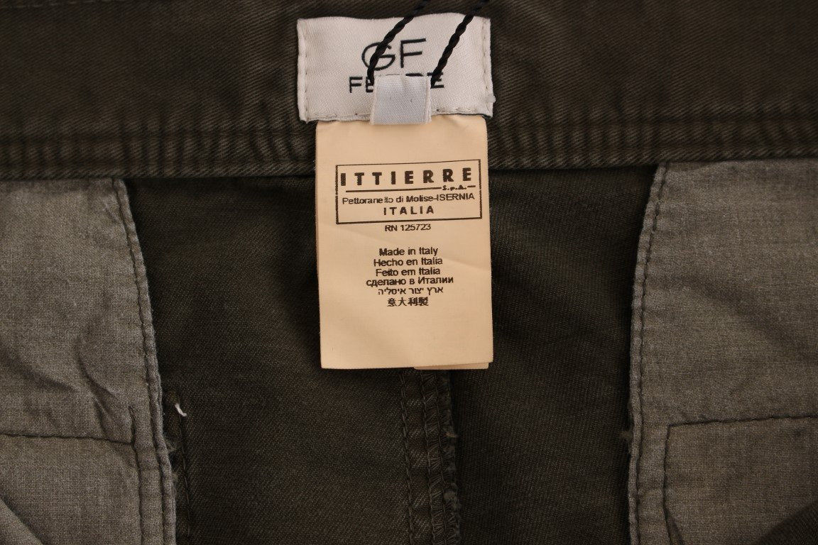 Green Cotton Straight Fit Chinos Pants