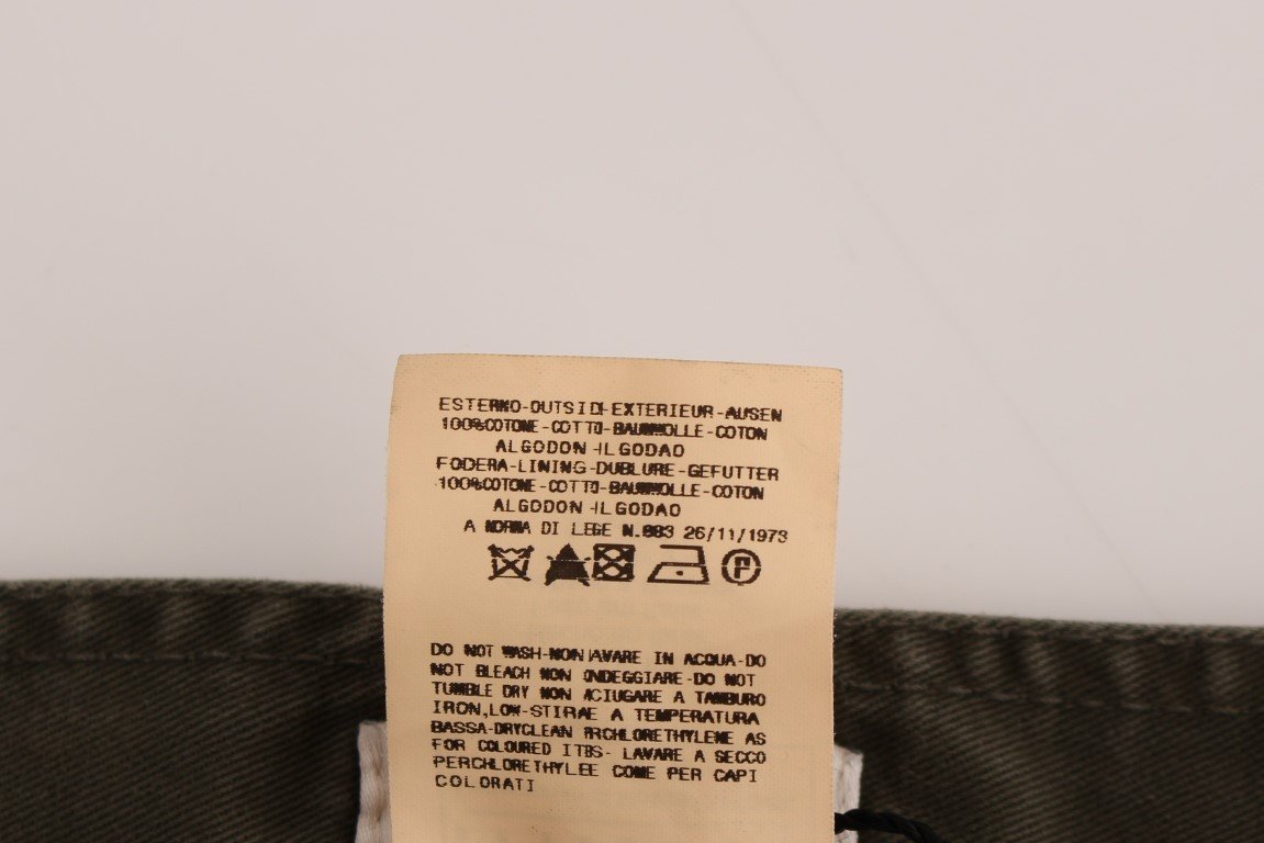 Green Cotton Straight Fit Chinos Pants