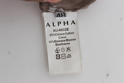 Beige Cotton Stretch Cardigan Sweater