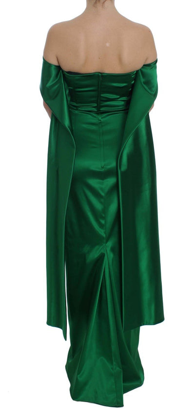Green Full Length Ball Gown Sheath Dress
